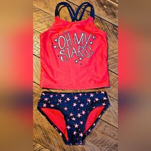 Cat & Jack Red and Blue Starry Bikini Set